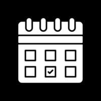 Planner Glyph Inverted Icon Design vector