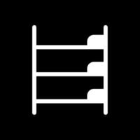 Bunk Bed Glyph Inverted Icon Design vector