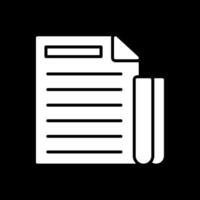 documento archivos glifo invertido icono diseño vector