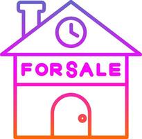 Home For Sale Line Gradient Icon Design vector