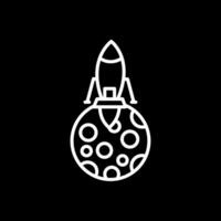 Moon Landing Line Inverted Icon Design vector