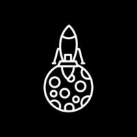 Moon Landing Line Inverted Icon Design vector