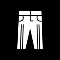 pantalones glifo invertido icono diseño vector