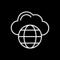 Cloud Network Line Inverted Icon Design vector