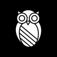 Owl Glyph Inverted Icon Design vector