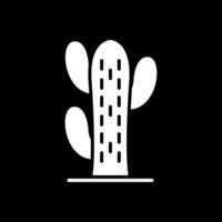 cactus glifo invertido icono diseño vector