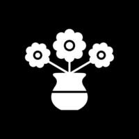 Flower Glyph Inverted Icon Design vector