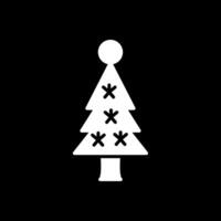 Navidad árbol glifo invertido icono diseño vector