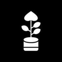 Peace Lily Glyph Inverted Icon Design vector