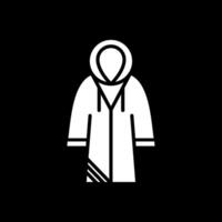 Raincoat Glyph Inverted Icon Design vector