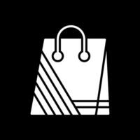 compras bolso glifo invertido icono diseño vector