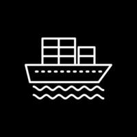 Container Ship Line Inverted Icon Design vector