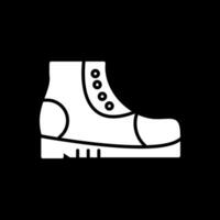 Boots Glyph Inverted Icon Design vector