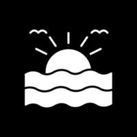 Sunrise Glyph Inverted Icon Design vector