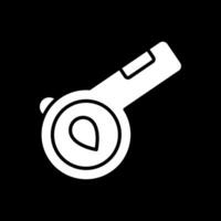 Whistle Glyph Inverted Icon Design vector