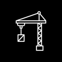 Port Crane Line Inverted Icon Design vector