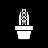 Succulent Glyph Inverted Icon Design vector