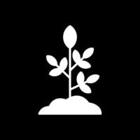 planta glifo invertido icono diseño vector