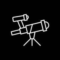 Telescope Line Inverted Icon Design vector