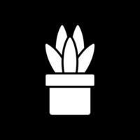 Snake Plant Glyph Inverted Icon Design vector