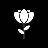 Flower Glyph Inverted Icon Design vector