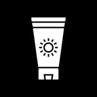 Sunblock Cream Glyph Inverted Icon Design vector