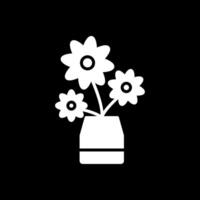 Flower Glyph Inverted Icon Design vector