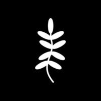 Fern Glyph Inverted Icon Design vector