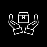 Handle With Care Line Inverted Icon Design vector