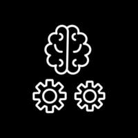 cerebro formación línea invertido icono diseño vector