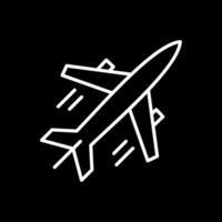 Plane Line Inverted Icon Design vector