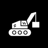 Crane Glyph Inverted Icon Design vector