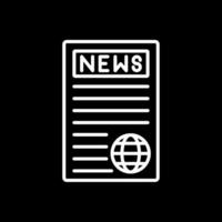 News Report Line Inverted Icon Design vector
