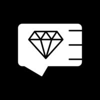 Daimond Glyph Inverted Icon Design vector