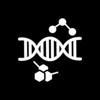 Dna Glyph Inverted Icon Design vector