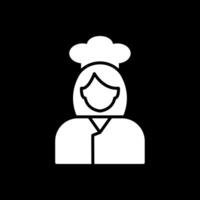 cocinero glifo invertido icono diseño vector