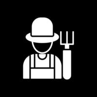 Farmer Glyph Inverted Icon Design vector