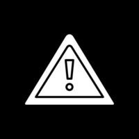 Warning Sign Glyph Inverted Icon Design vector