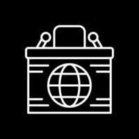 Desk Line Inverted Icon Design vector