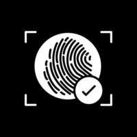 Fingerprint Glyph Inverted Icon Design vector