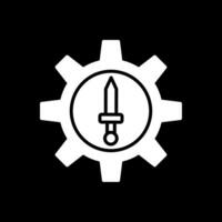 Attack Glyph Inverted Icon Design vector
