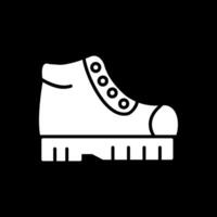 bota glifo invertido icono diseño vector