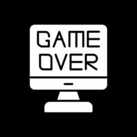 Game Over Glyph Inverted Icon Design vector