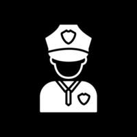 Police Man Glyph Inverted Icon Design vector