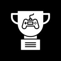 Trophy Glyph Inverted Icon Design vector