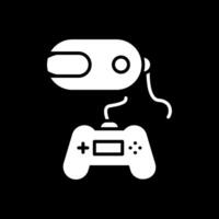 Vr Game Glyph Inverted Icon Design vector