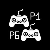 Player Versus Player Glyph Inverted Icon Design vector