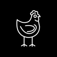 Chicken Line Inverted Icon Design vector