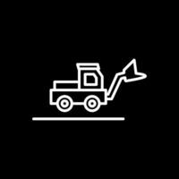 Loader Truck Line Inverted Icon Design vector