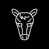 Horse Line Inverted Icon Design vector